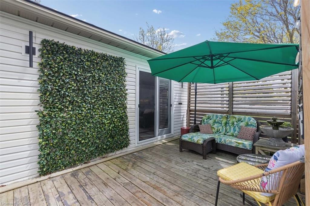 Private side deck perfect for relaxing or working from home