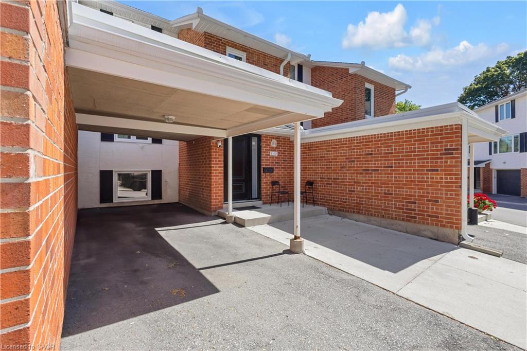 Brick exterior with white trim