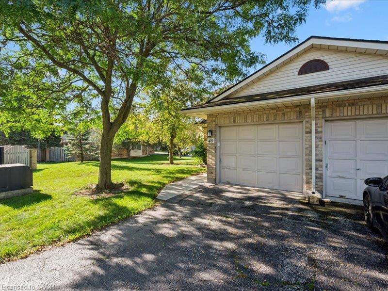 Single garage with man door entry to home.