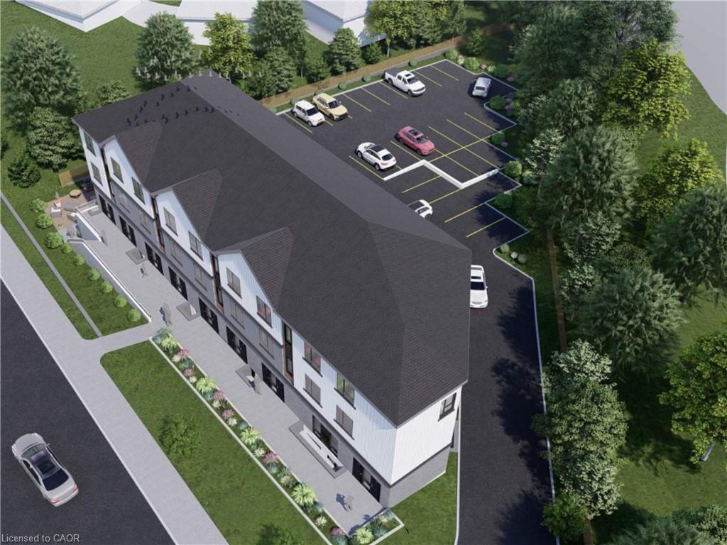 Aerial view of property's location with property parcel outlined