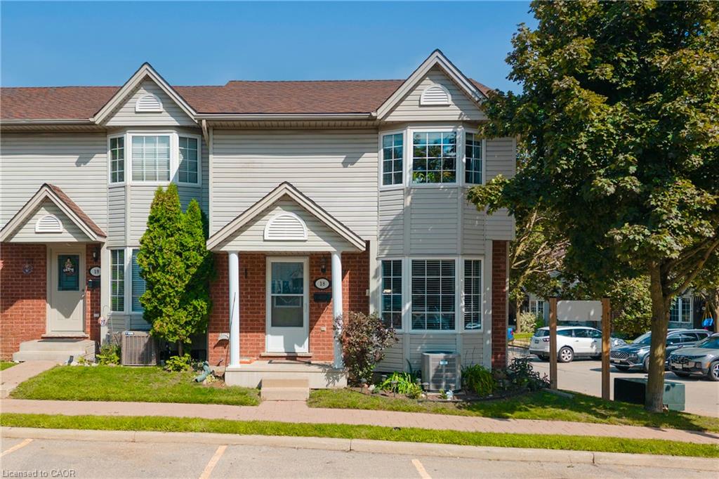 Brick and siding exterior with gabled roof lines