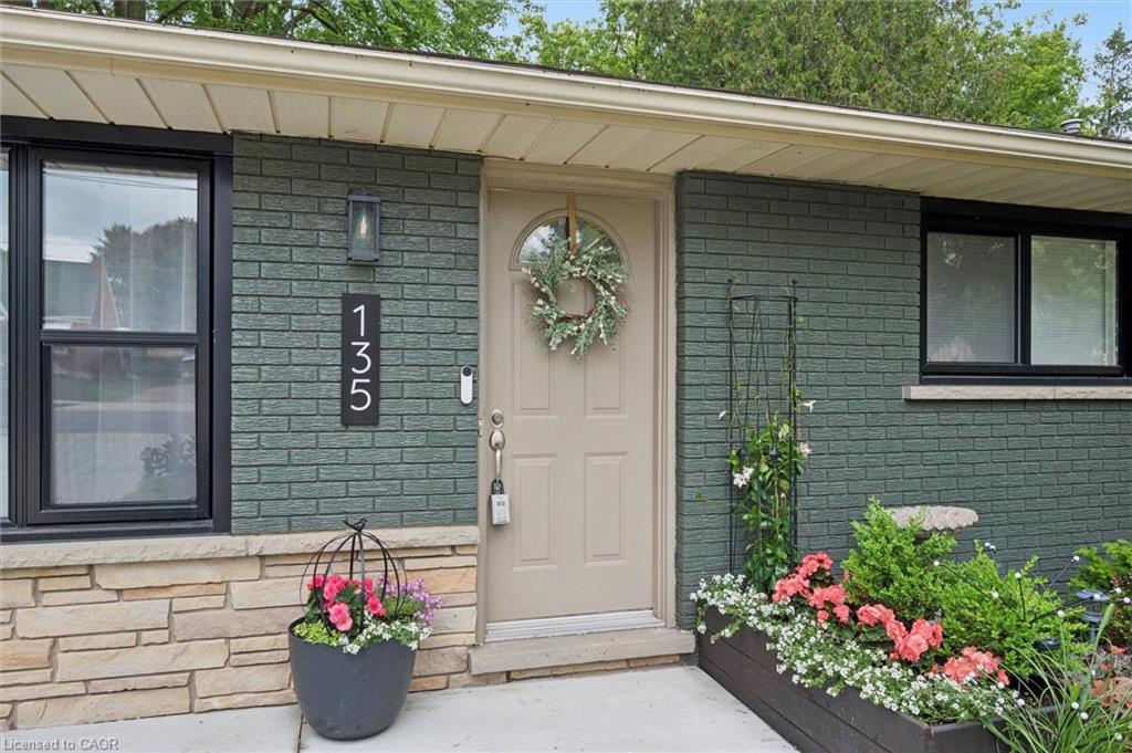 Brick exterior with stone facade accent