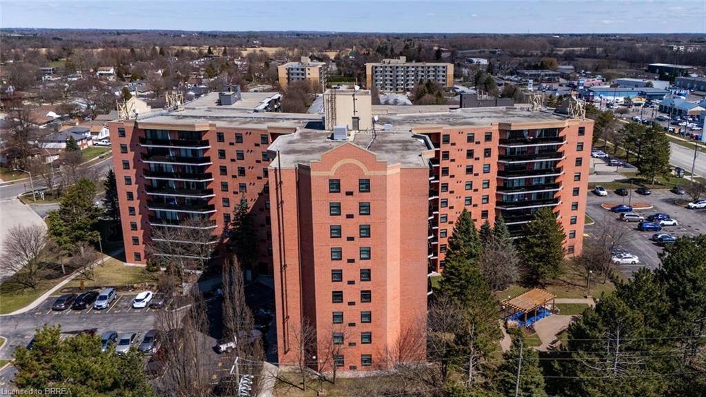 Aerial view of apartment complex / building