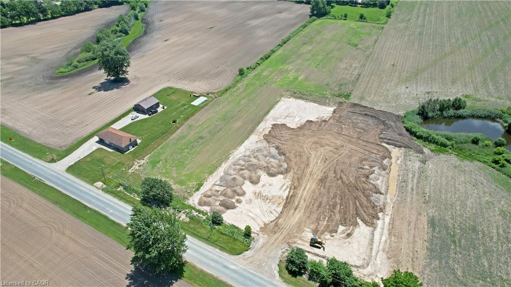 Aerial view of property's location with rural landscape