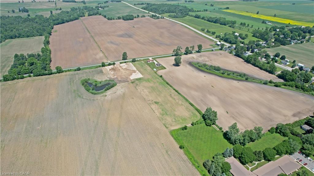 Aerial view of property's location with rural landscape