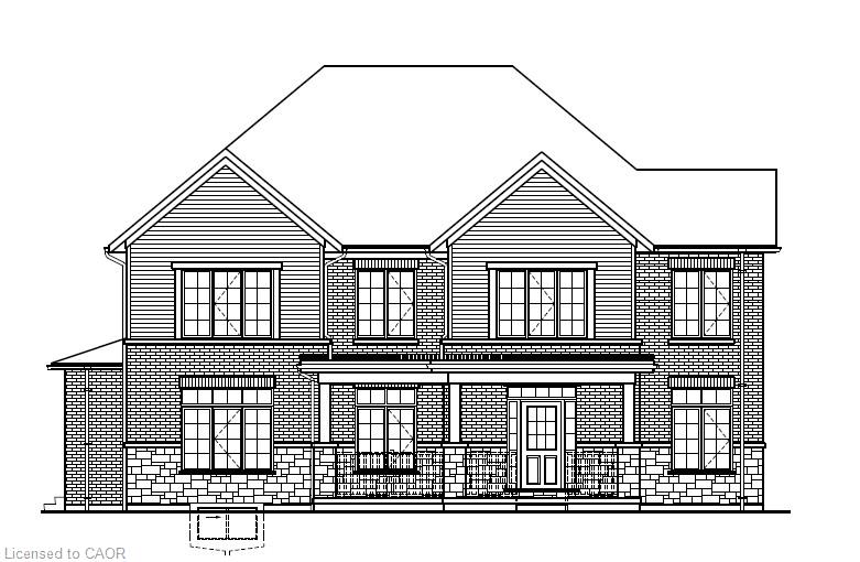 Architectural Drawing. Front elevation view of the property