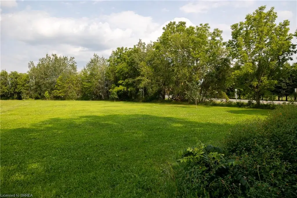 Expansive grassy area with mature perimeter trees