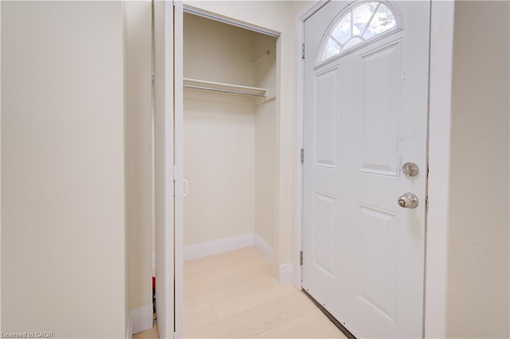 Entry closet can be easily converted to laundry closet.