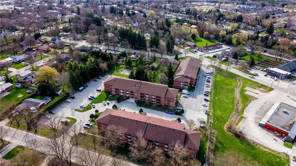 Multi-story residential buildings with brick exteriors