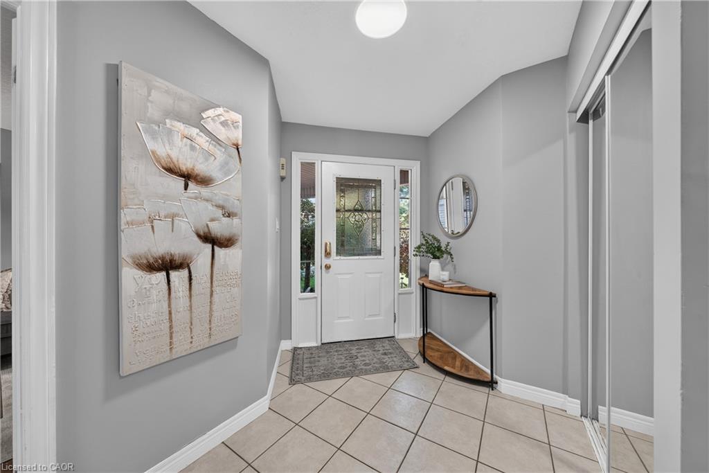 Tiled flooring throughout the entry