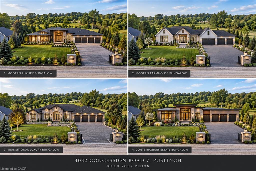 Marketing Collateral. Displaying four distinct architectural styles for the property