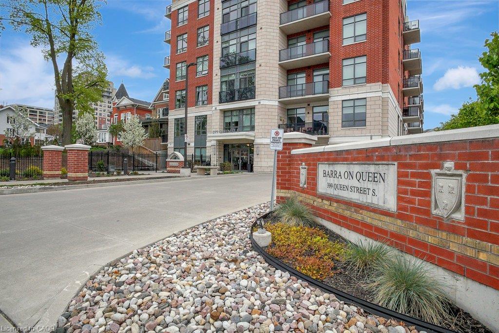 Brick facade with stone accents