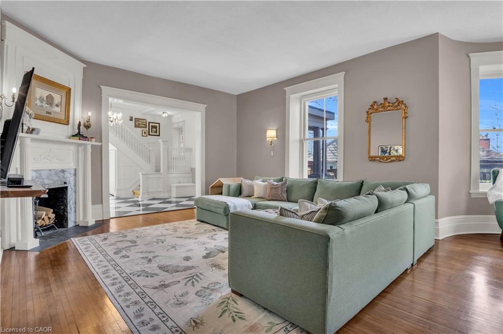 Living Room w/ Wood Burning Fireplace