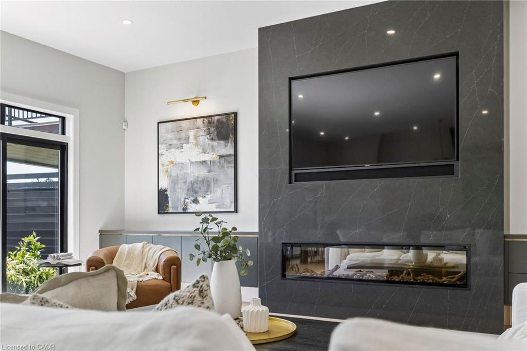Media Wall with integrated TV and fireplace