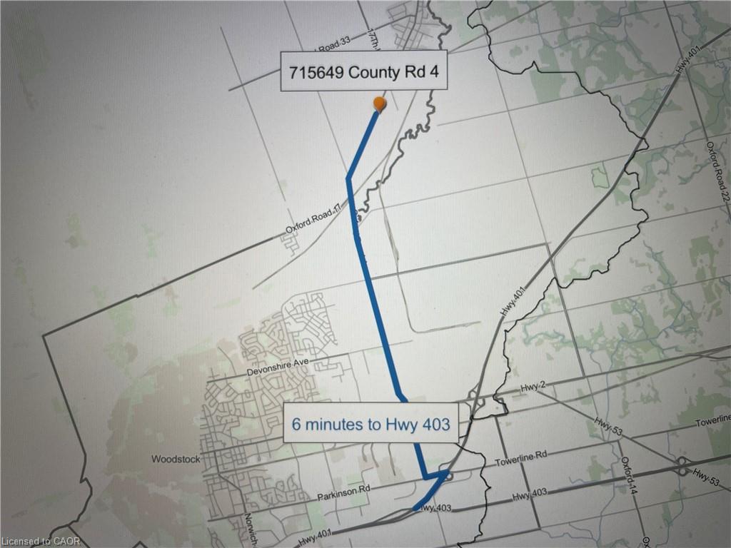 Property Location Map. Indicating the property's address and proximity to a major highway