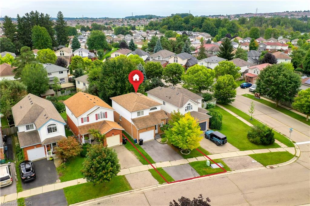 Aerial view of the street