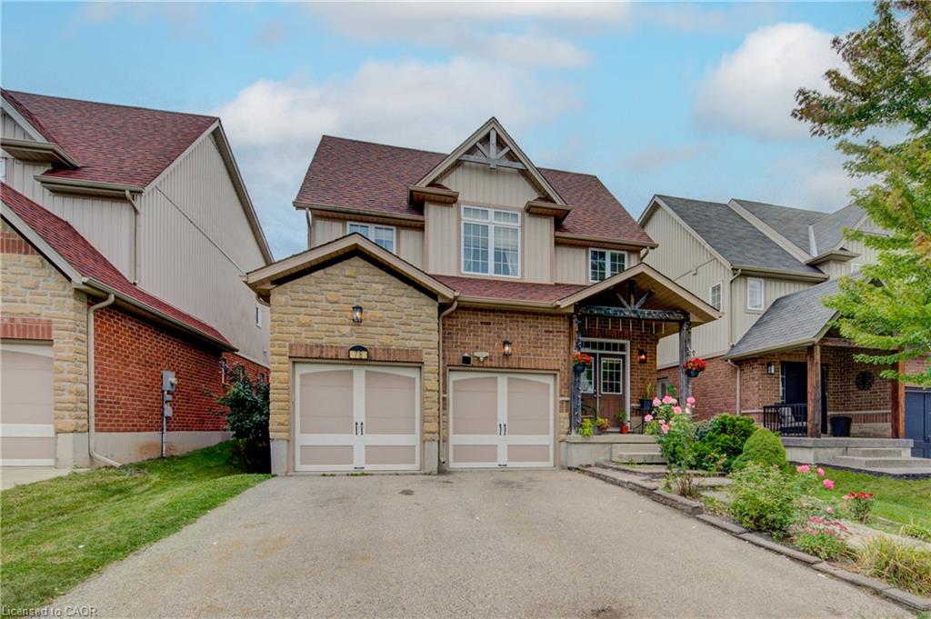 Two-car garage with overhead doors
