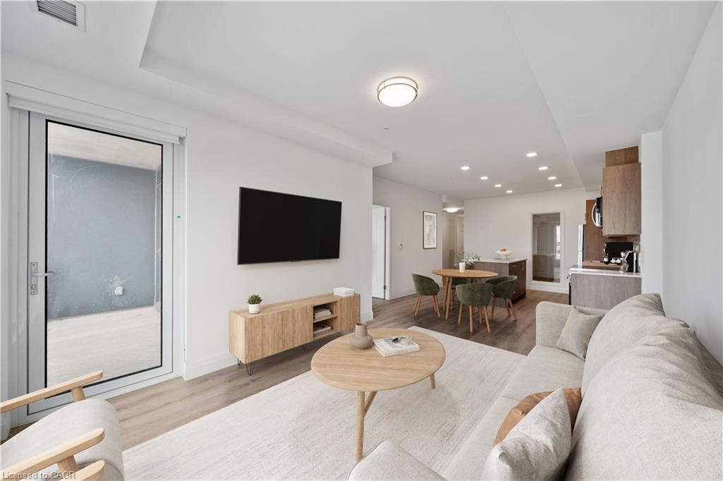 Living room with entrance to balcony