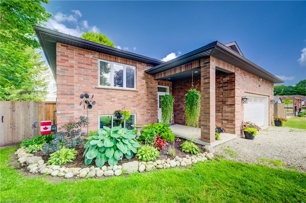 Brick exterior with contrasting dark trim