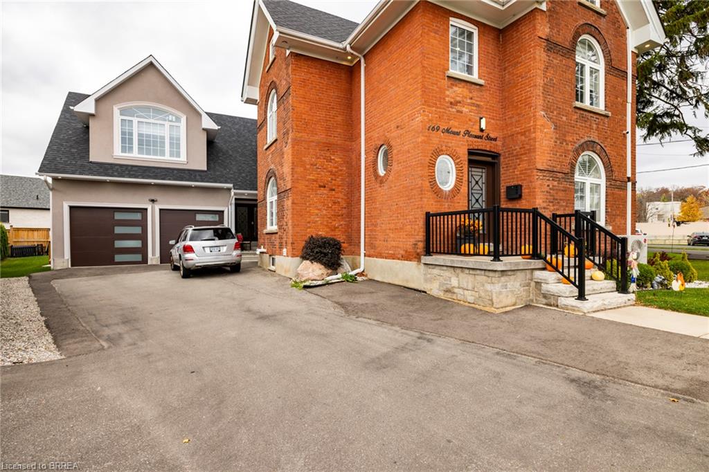 View of front of home with a garage