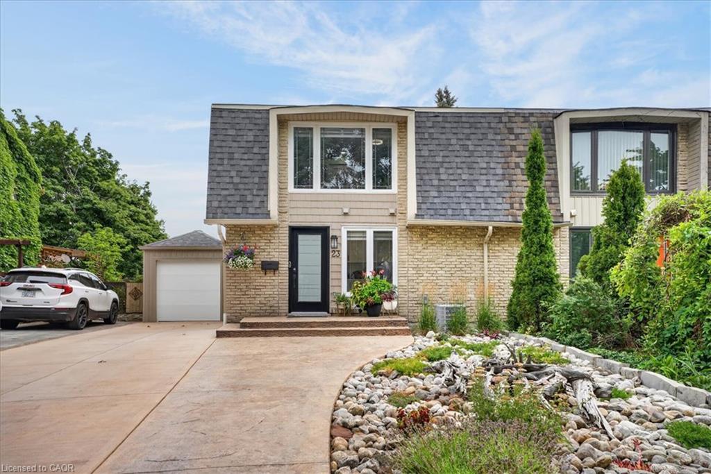 Stone brick facade with shingle roof