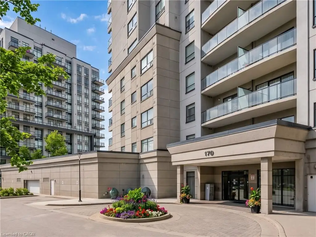 Modern high-rise exterior with multiple balconies featuring glass railings