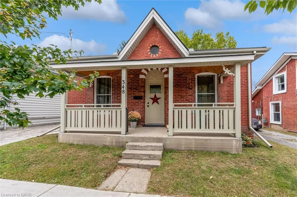 Brick exterior with a prominent front porch
