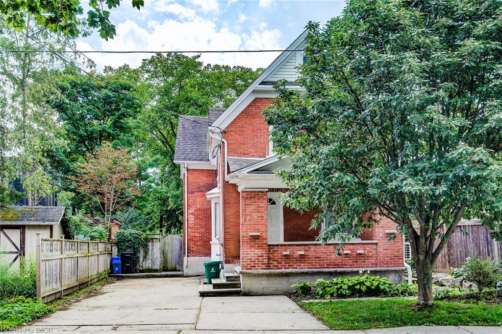 Brick exterior with white trim