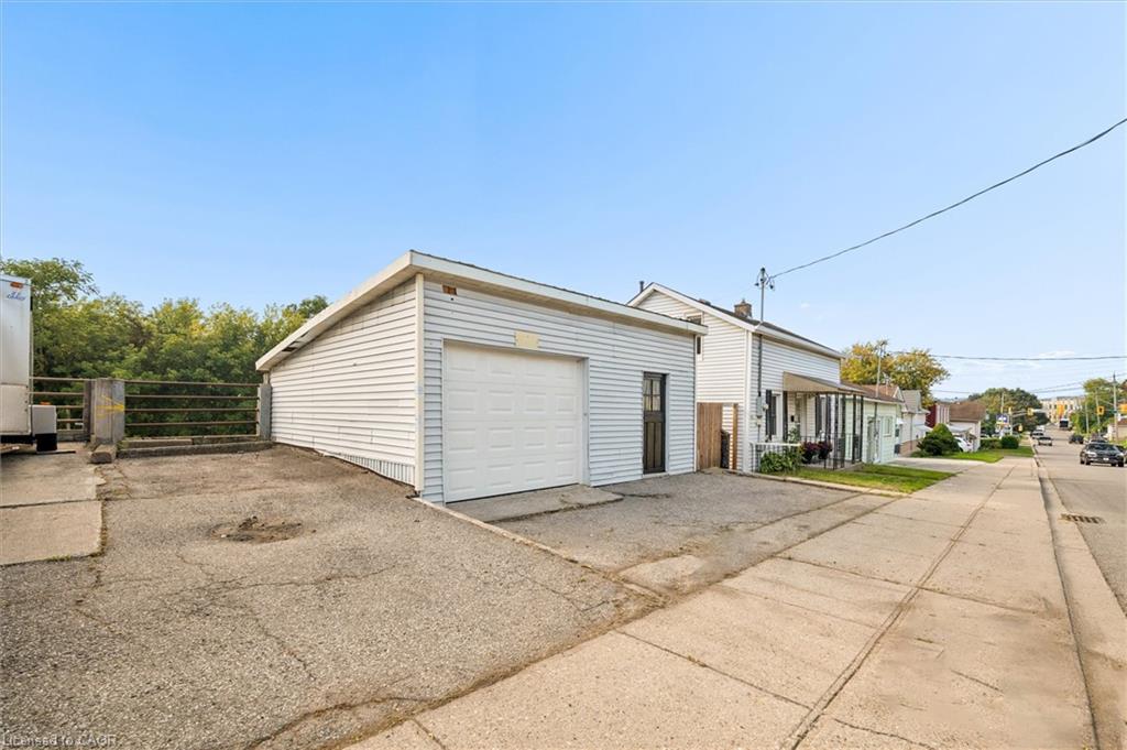 Detached garage with a roll-up door