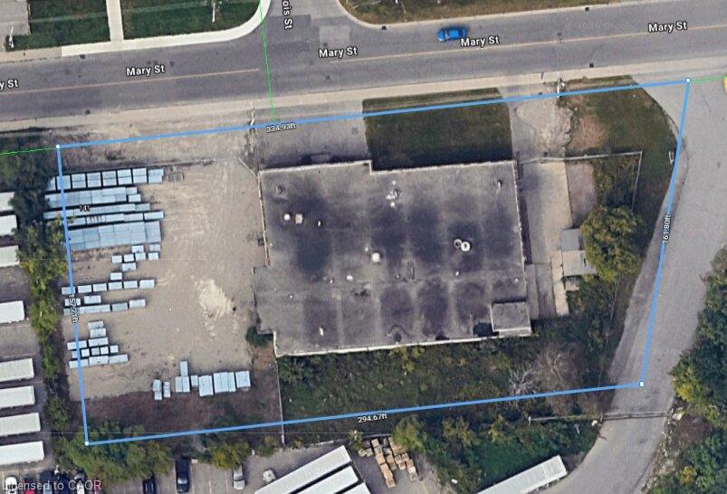 Aerial Property View. Illustrating the boundaries and structures of the property