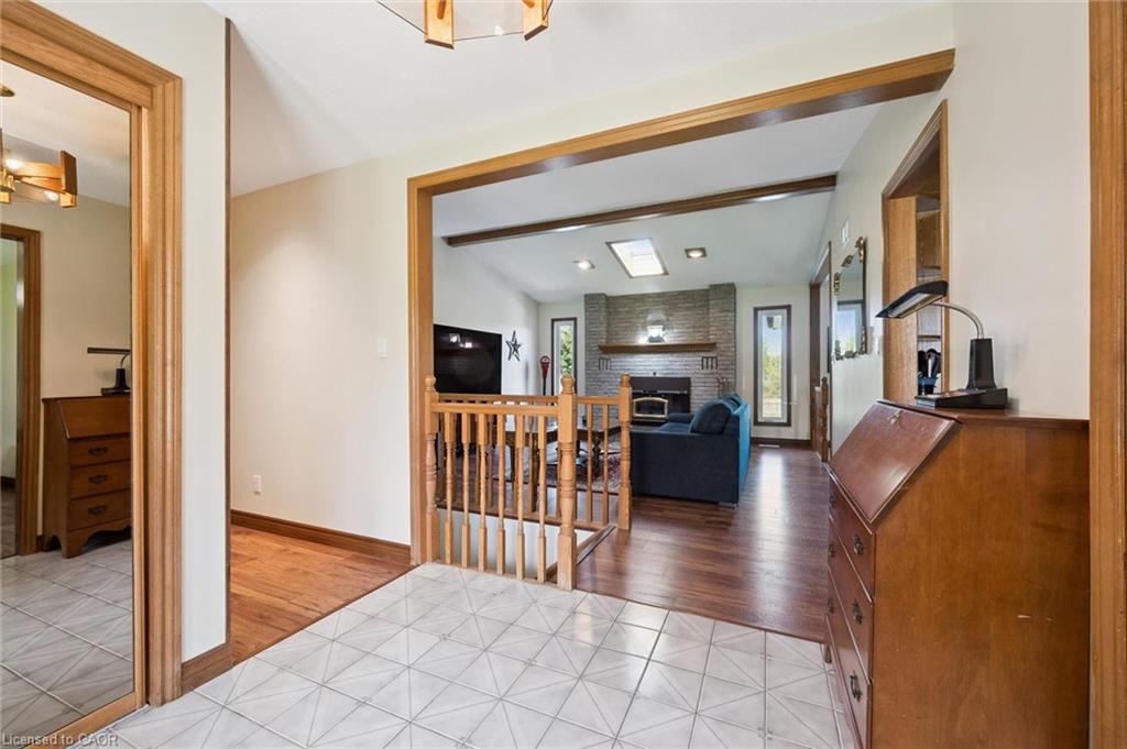 Tile flooring at entry