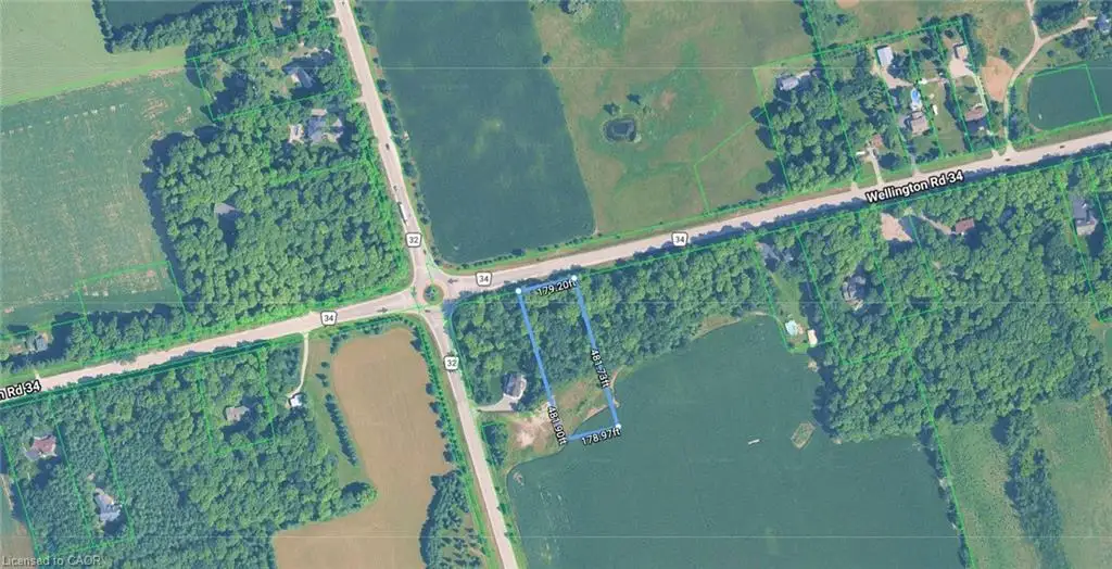 Aerial Property View. Displaying the property boundaries and surrounding geographical features